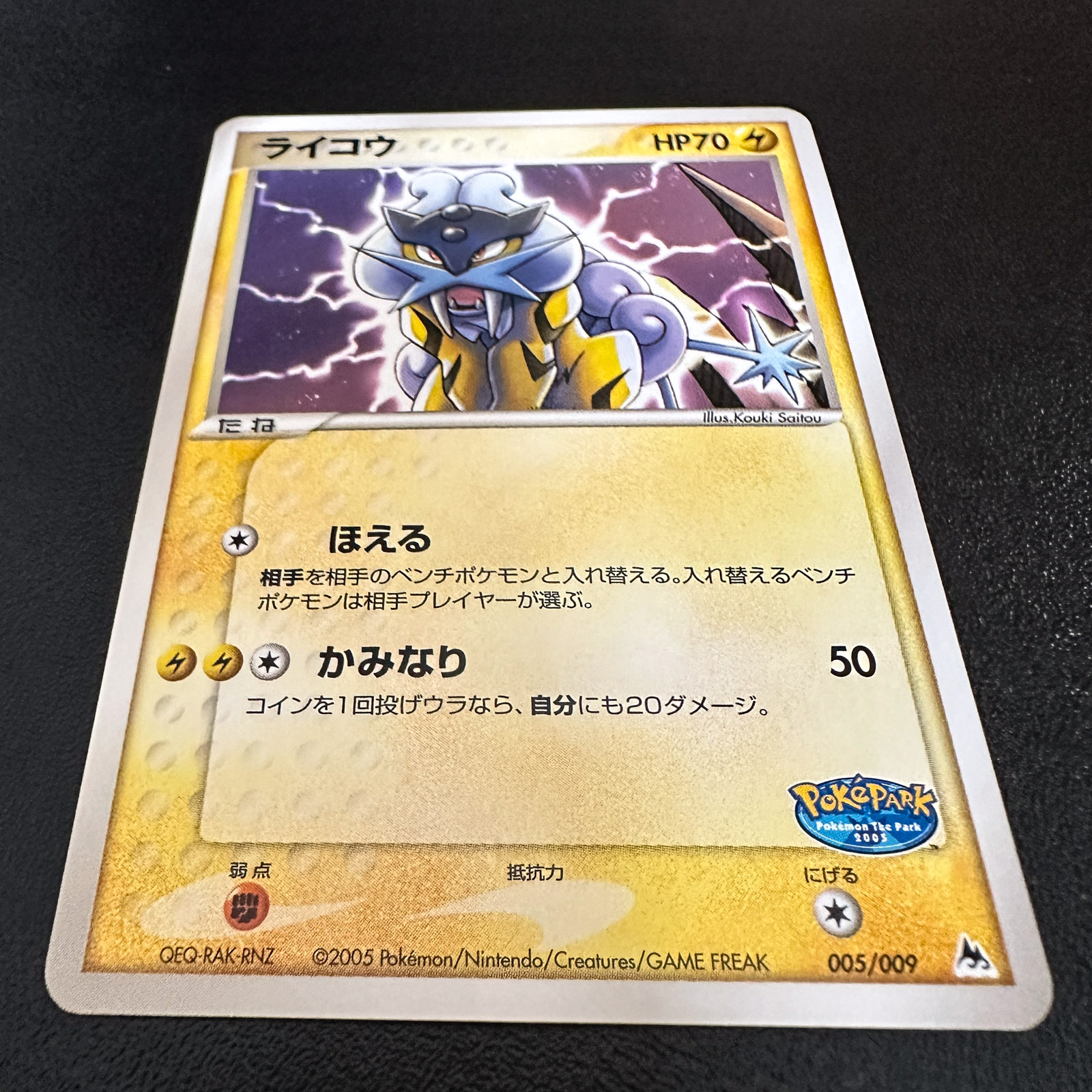 Raikou PokéPark Premium File Blue Sheet 2005 005/009 – Pokémon Card Japanese