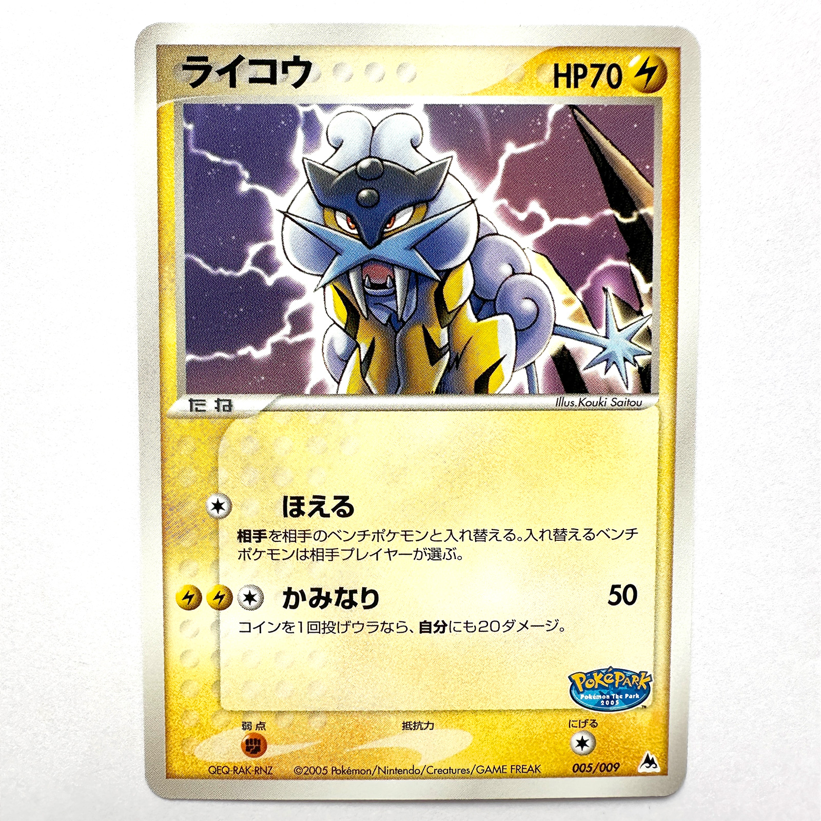 Raikou PokéPark Premium File Blue Sheet 2005 005/009 – Pokémon Card Japanese